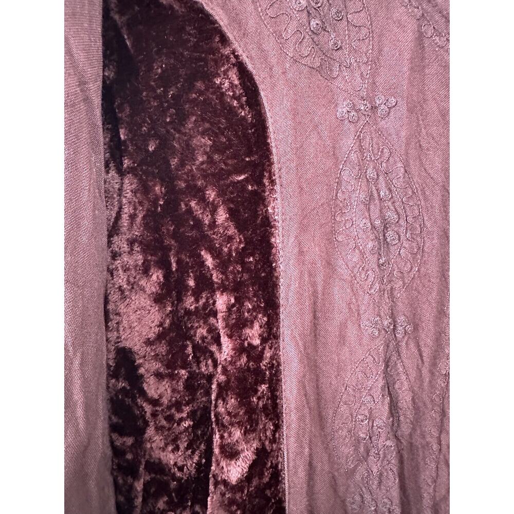 Soft Surroundings Top L Embroidered Velvet Detail Lace Trim Shirt Tunic - Picture 3 of 8